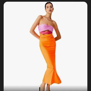 NWT Commense Sunset Color Maxi Strapless - Size S